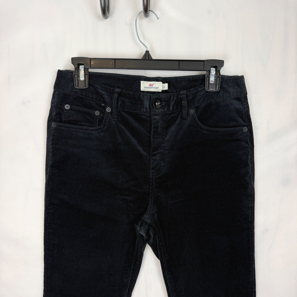 Vineyard Vines Corduroy Pants Womens 6 Black Skinny 5-Pocket Cotton Blend Preppy